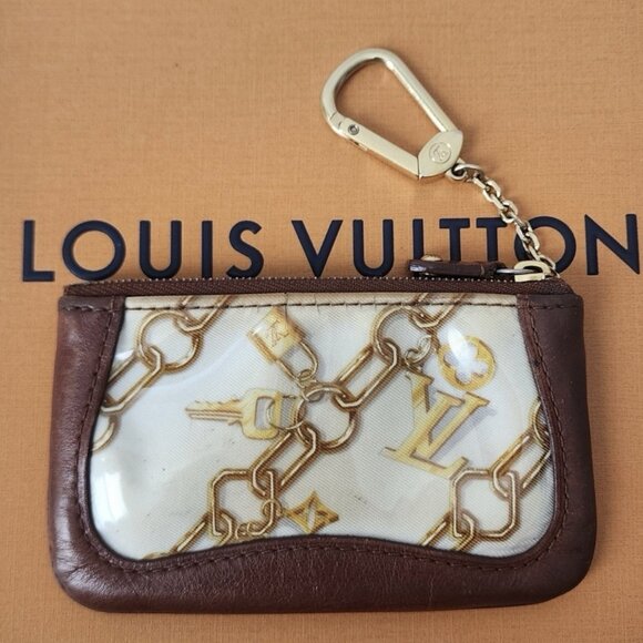 Auth Louis Vuitton Monogram Charms Patent Leather Card/Coin Holder - Picture 1 of 9